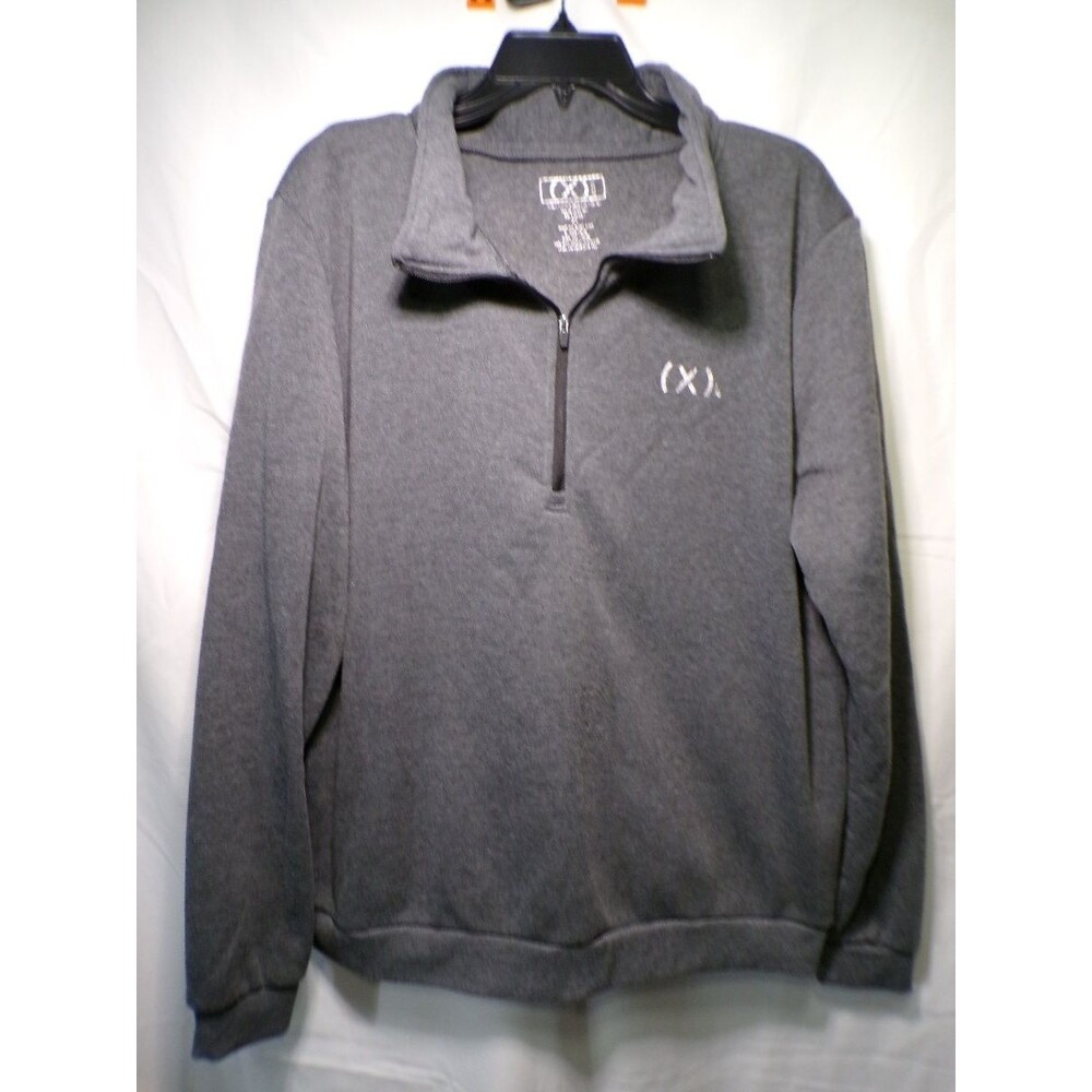 Xist Men's Quarter Zip Pullover Sweater Gray Mock Neck XL Fleece